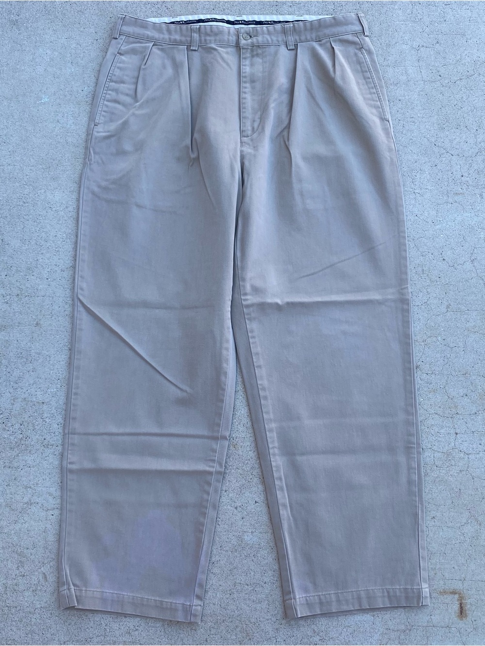Vintage Polo Ralph Lauren Andrew Pants Tan 1990s Baggy 38x30 Grunge